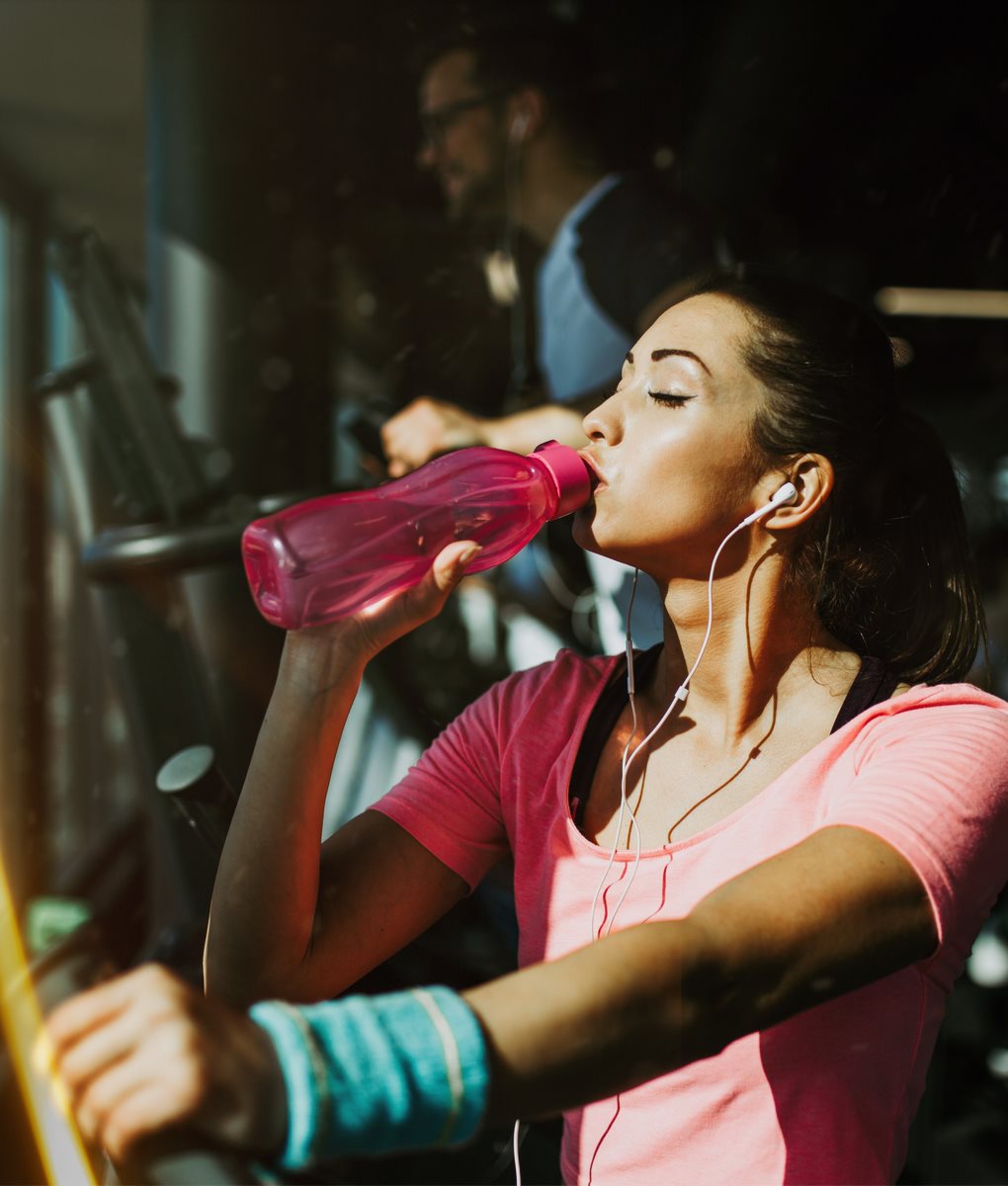 Exercising while drinking energy drink